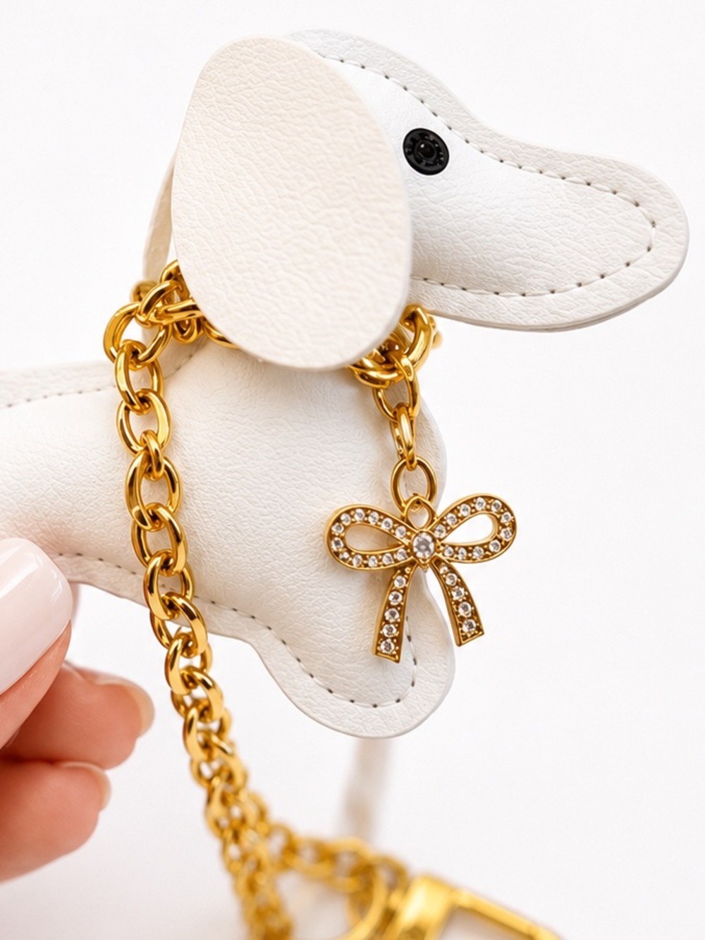 NWT White Leather Dachshund Bag Charm | 18K Gold Stainless
πΆπ€ - Picture 6 of 10